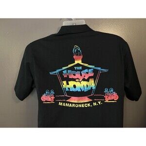 Vintage House Of Honda Shirt Mens Medium Black Jerzees Polo Made USA 80s 90s